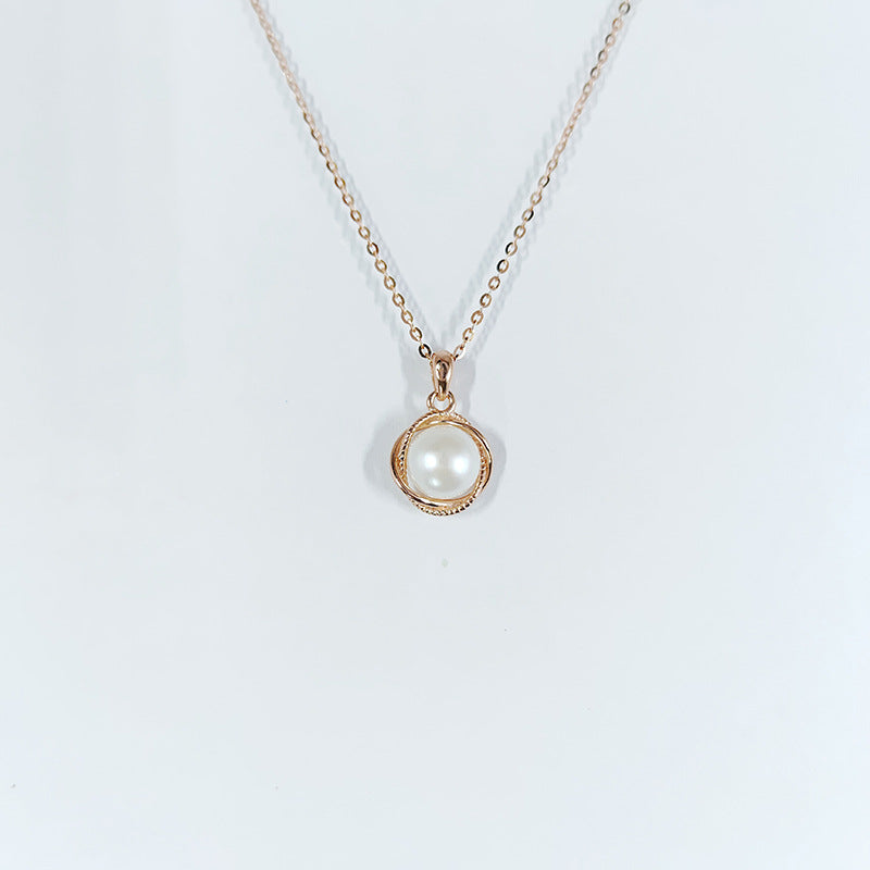 Freshwater pearl 925 silver pendant necklace, view 6 - MRSLM