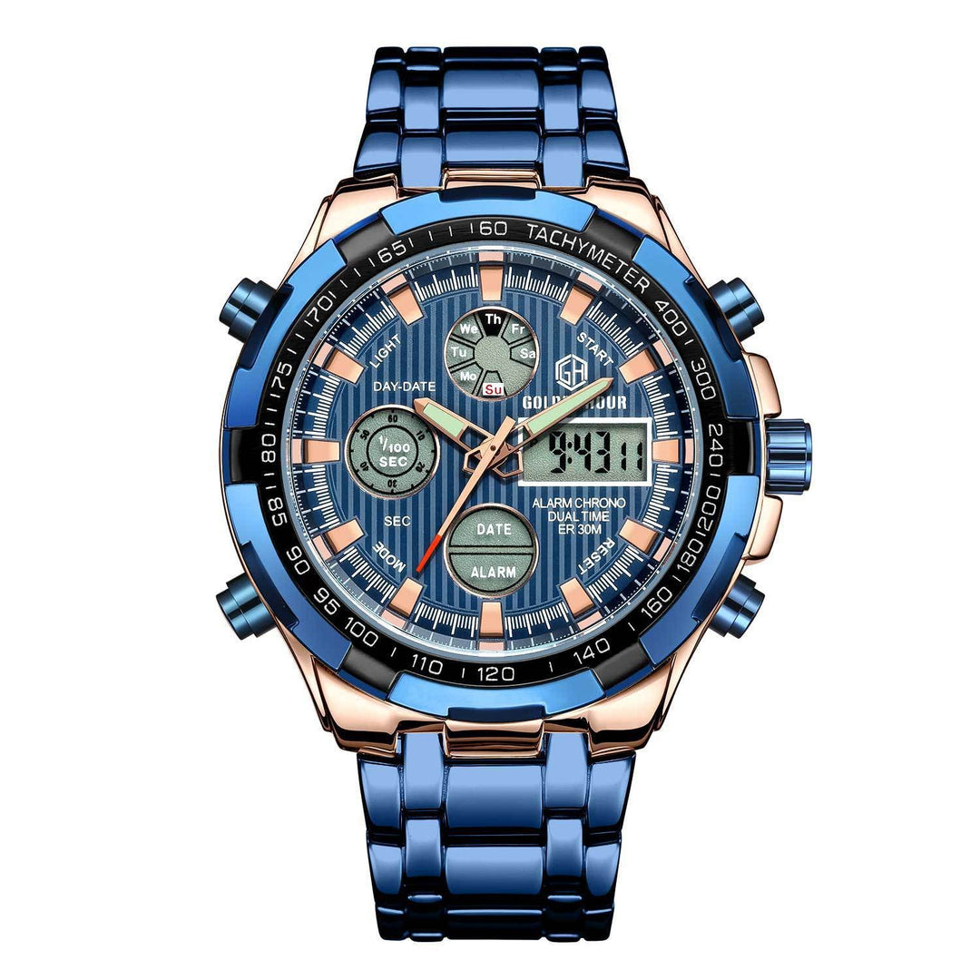 Men's Calendar Alloy Sports Multi-function Watch