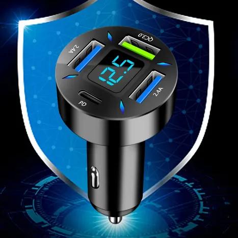 66W 4-Port USB Car Charger | Fast Charging PD Quick Charge 3.0