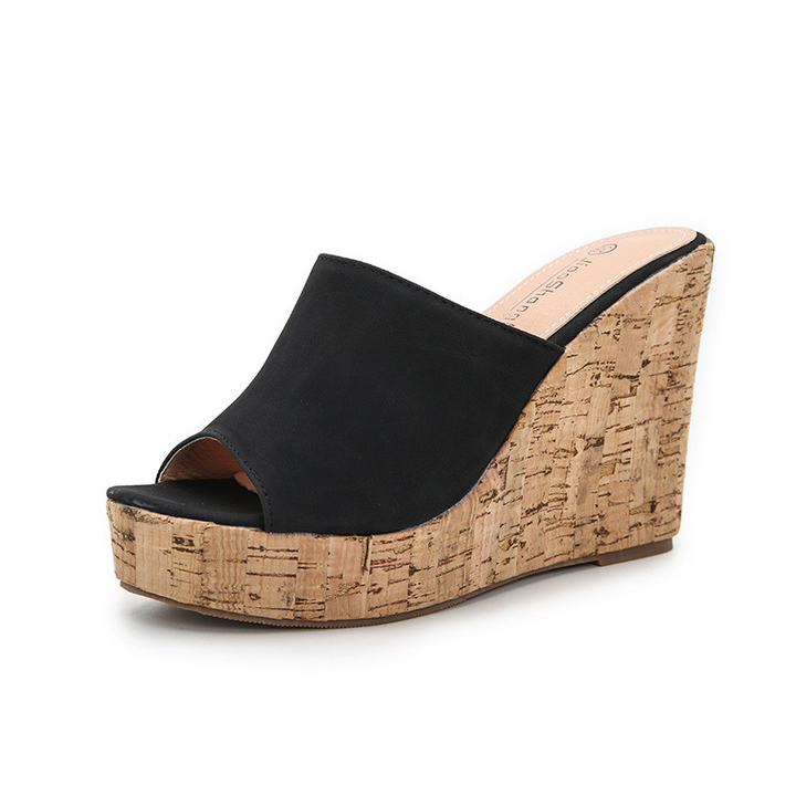 Suede Fish Sandals with Wedge Heel - Stylish & Comfortable Footwear