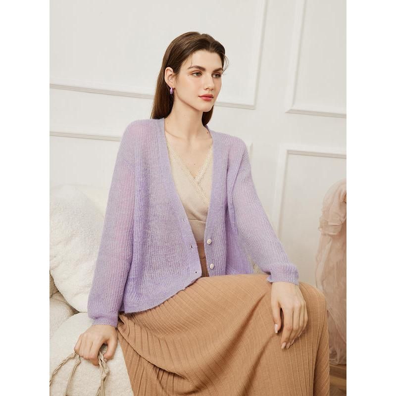 Kuscheliger Damen-Cardigan aus Mohair-Wollmischung