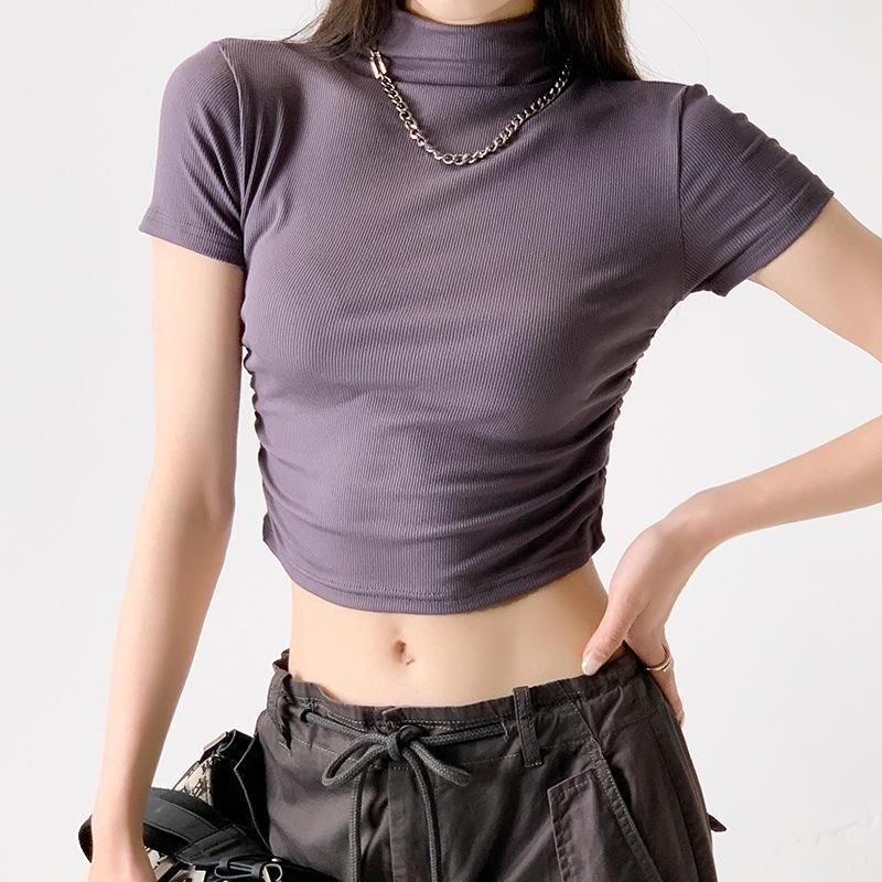 Top cropped slim estiloso para o verão