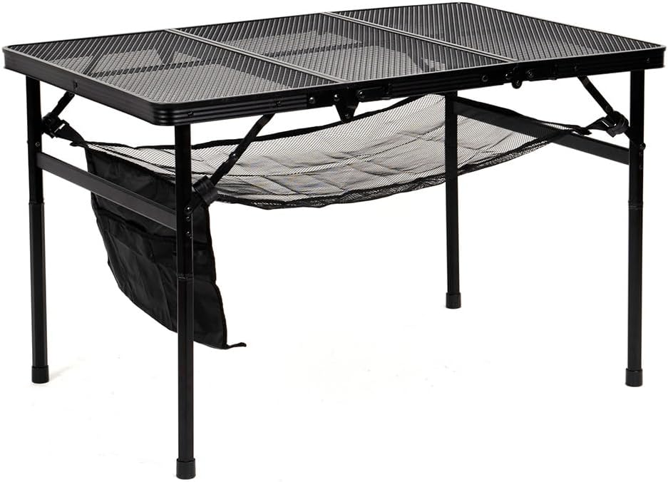 Portable Adjustable Height Folding Aluminum Table for Camping, BBQ, Picnic