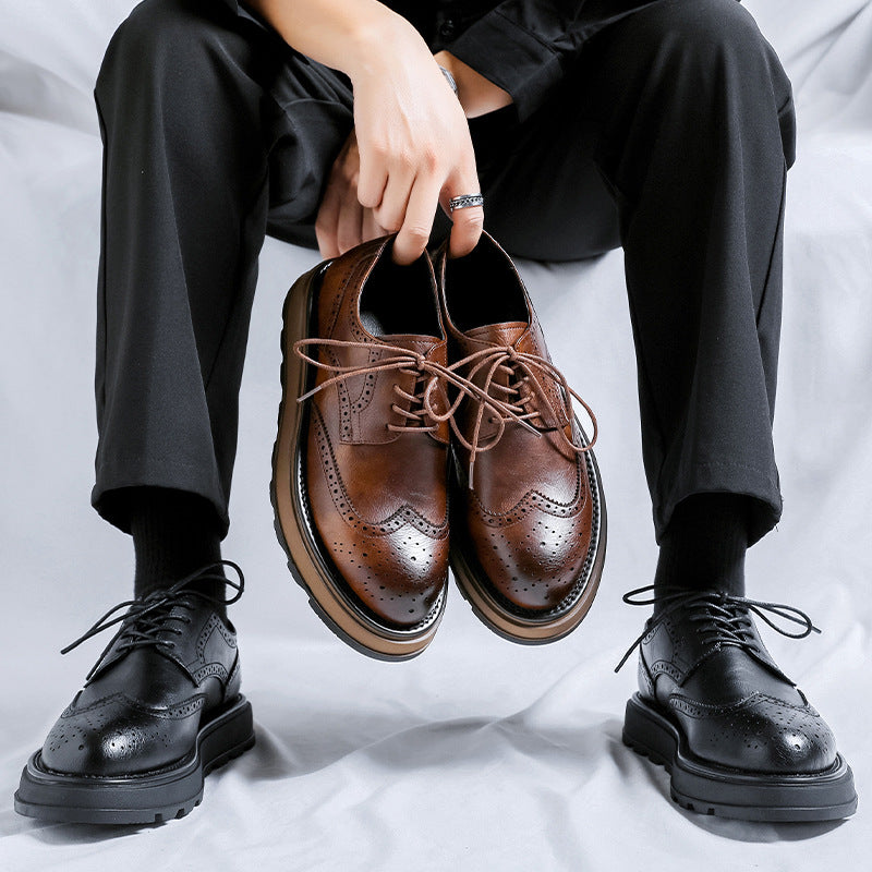 Vintage men's leather brogue shoes, view 4 - MRSLM