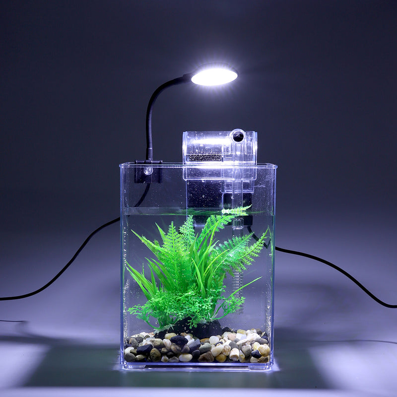 usb desktop fish tank with led lights, view 2 - MRSLM
