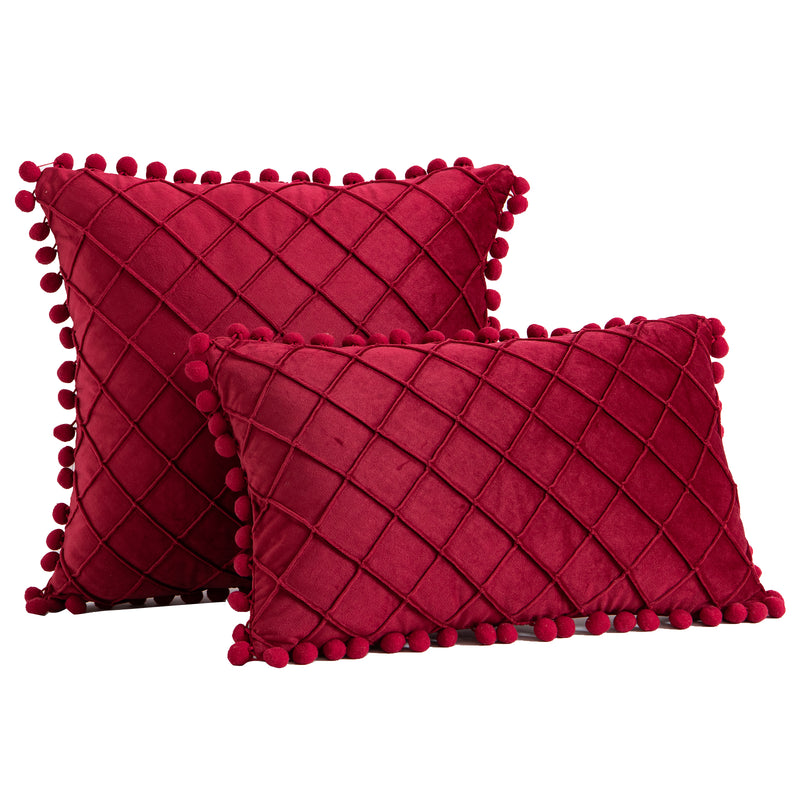 Velvet Soft Plaid Throw Pillow Covers