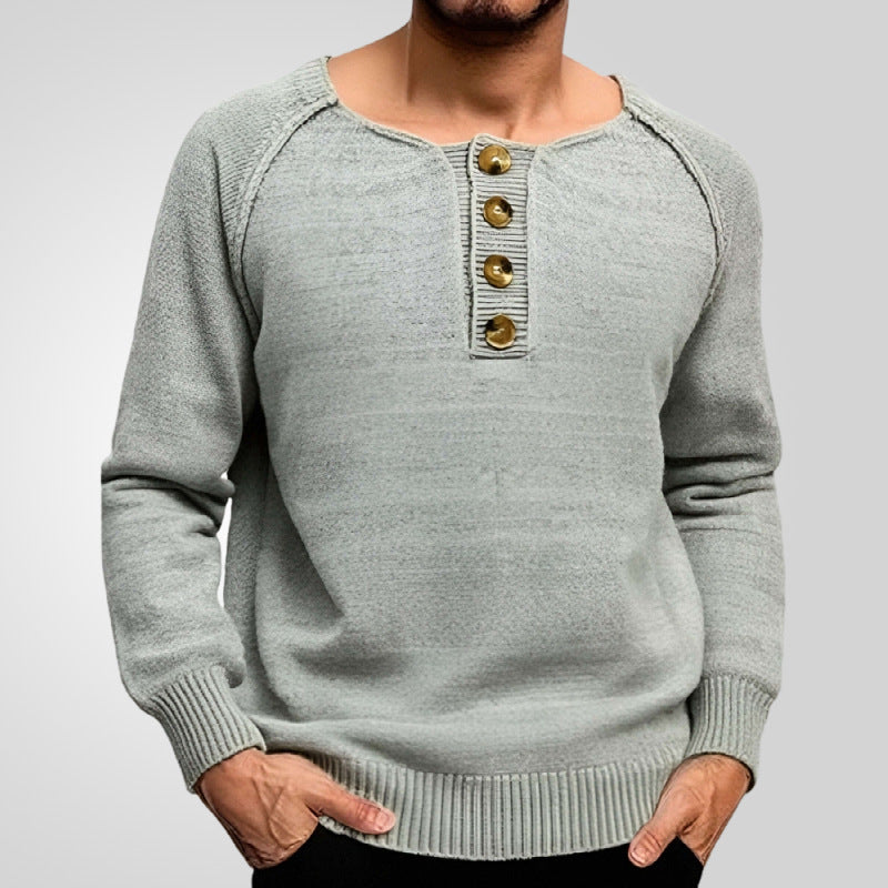 Leichter, einfarbiger Langarm-Pullover