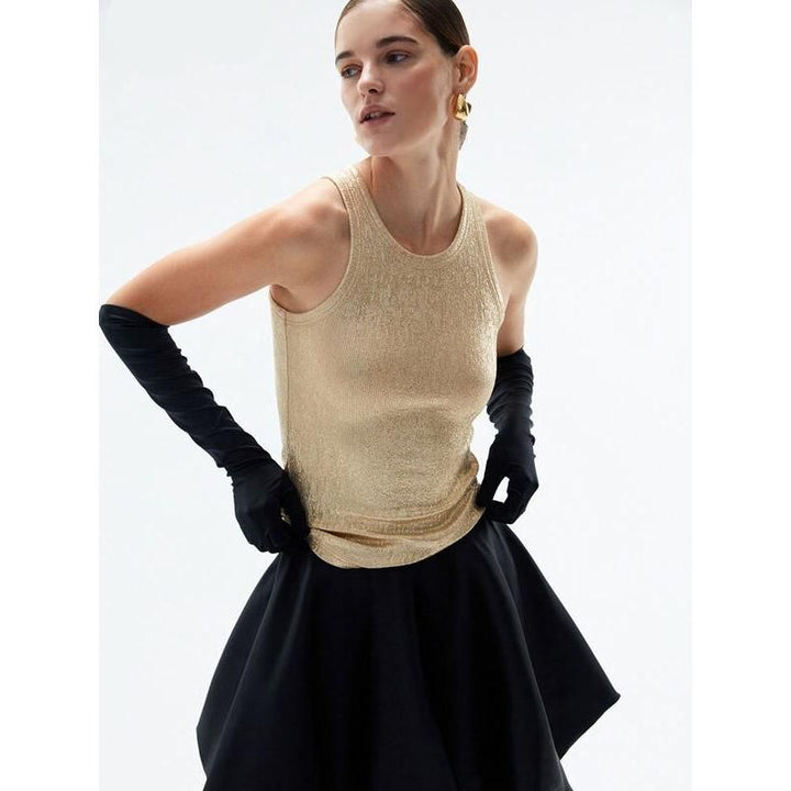 Summer Elegance Sleeveless Crop Top