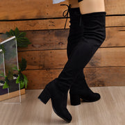 Plus-size elastic suede boots, view 3 - MRSLM