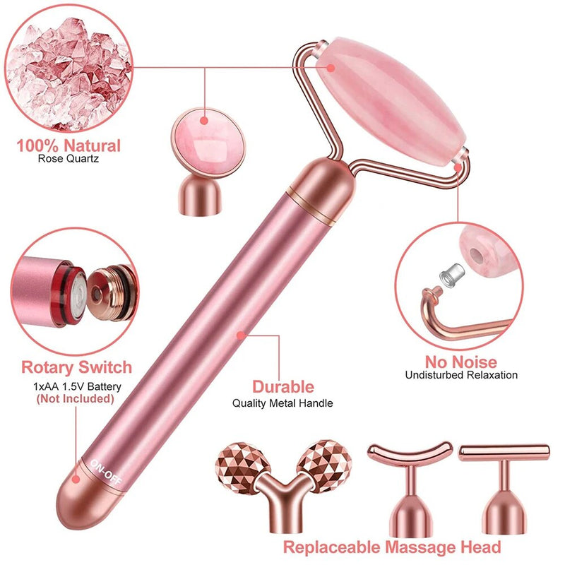 5-in-1 rose quartz face massager wand, view 6 - MRSLM
