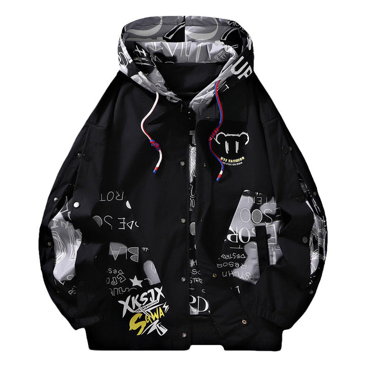Herrenjacke mit kontrastfarbenen Ziernähten