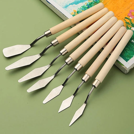 7-piece stainless steel painting knife set - MRSLM