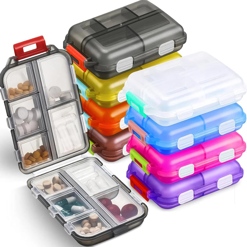 portable 10-grid travel pill organizer - MRSLM