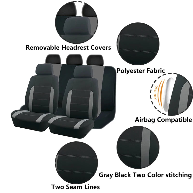 universal fabric car seat covers, view 16 - MRSLM