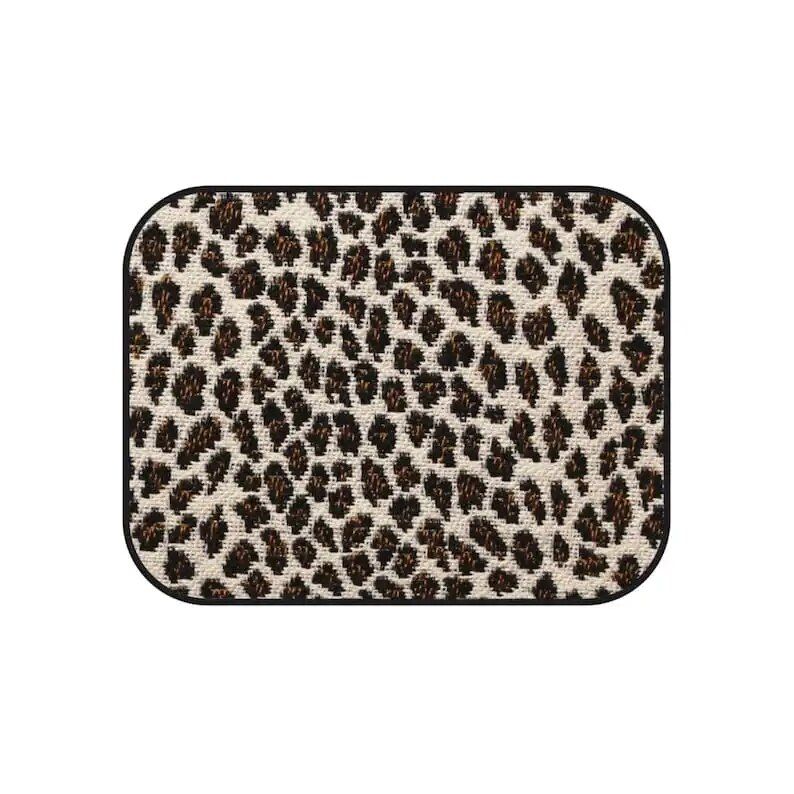 Leopard Print Car Floor Mats Set