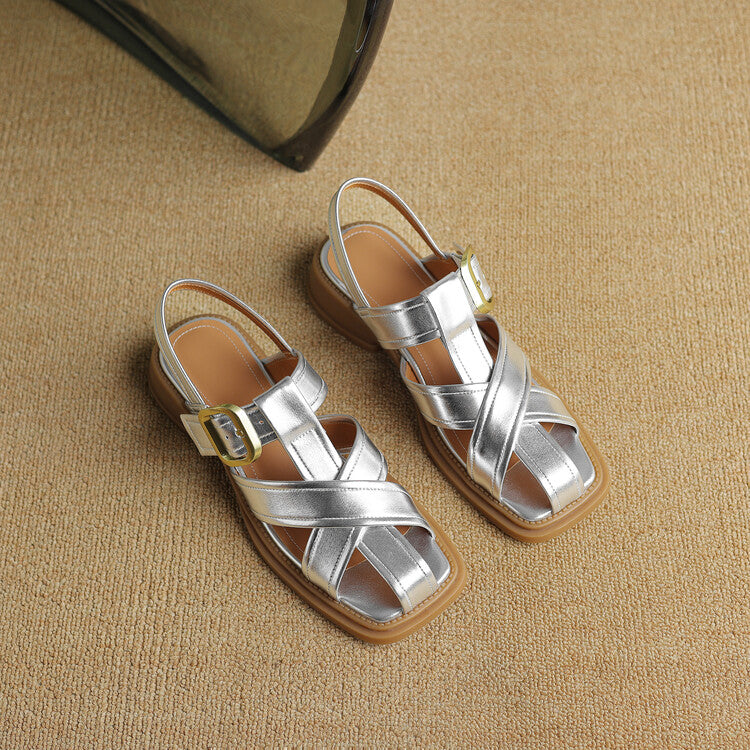 square toe chunky heel gladiator sandals, view 21 - MRSLM