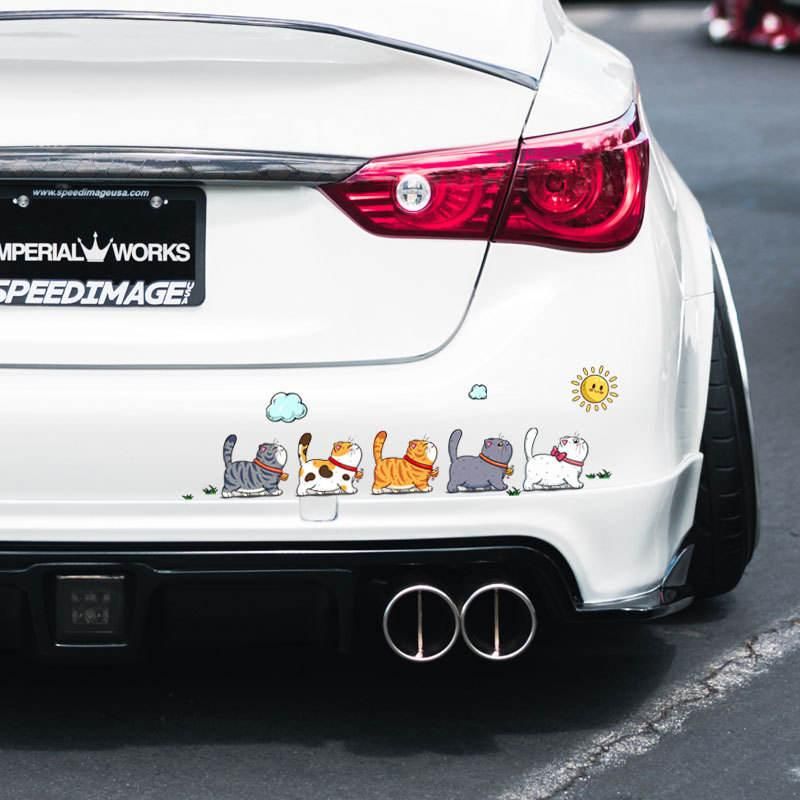 cute lazy cat vinyl decal - MRSLM