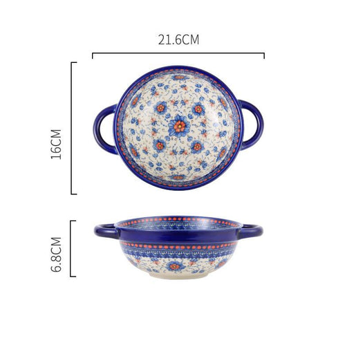 underglaze ceramic round baking tray, view 8 - MRSLM