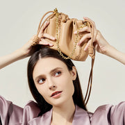 leather cloud chain handbag, view 6 - MRSLM