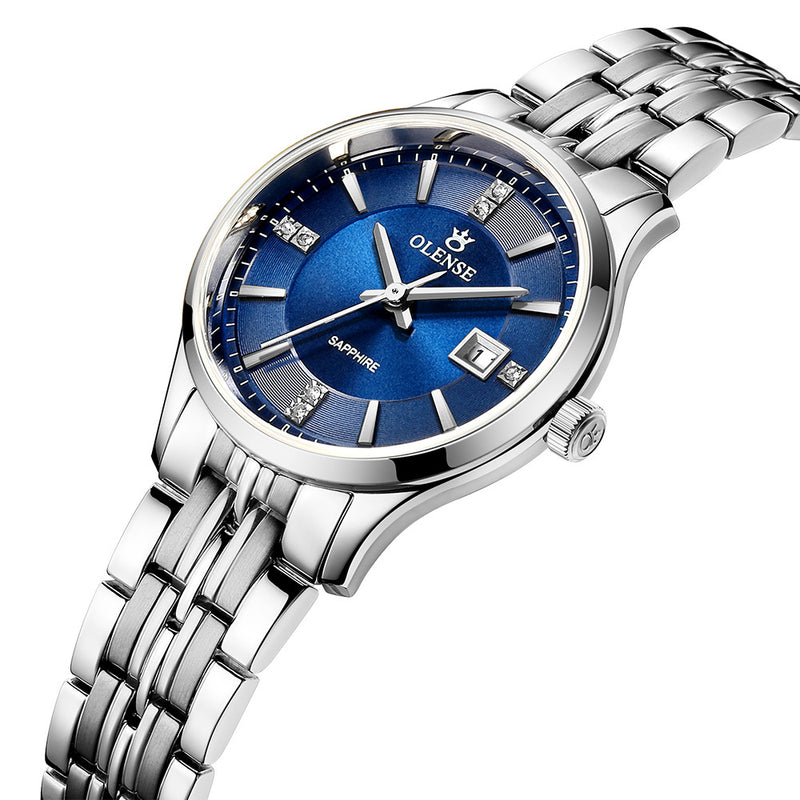 stainless steel quartz couple watch, view 6 - MRSLM