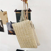 bohemian straw woven clutch, view 9 - MRSLM