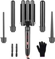 5-in-1 curling wand with 3-barrel waver, view 2 - MRSLM