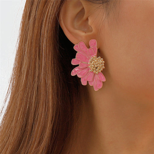 flower petal stud earrings, view 5 - MRSLM