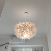 white feather pendant lamp, view 5 - MRSLM