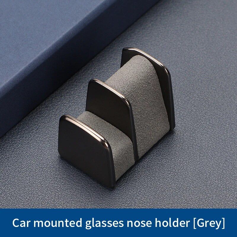 Luxury Leather & Zinc Alloy Car Glasses Holder