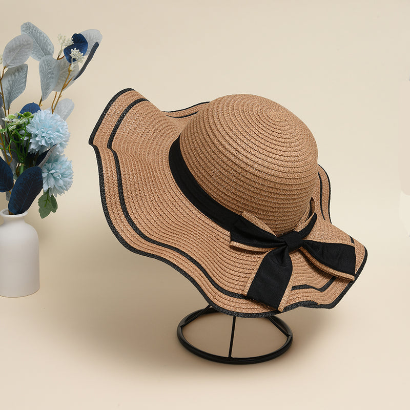 bowknot straw sun hat, view 2 - MRSLM