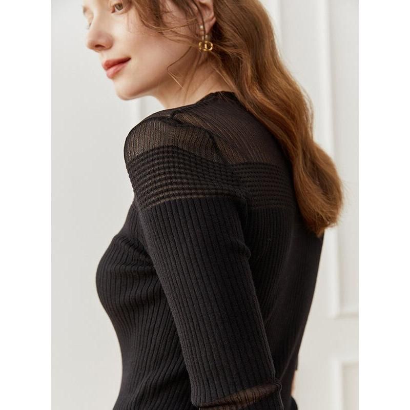Elegantes Stricktop mit halben Ärmeln für Damen