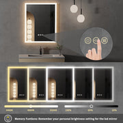 LED lighted anti-fog bathroom mirror, view 5 - MRSLM