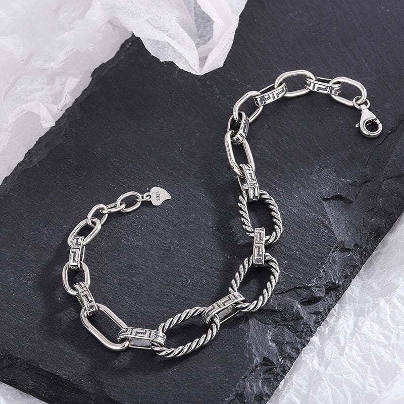 s925 silver great wall punk bracelet, view 3 - MRSLM