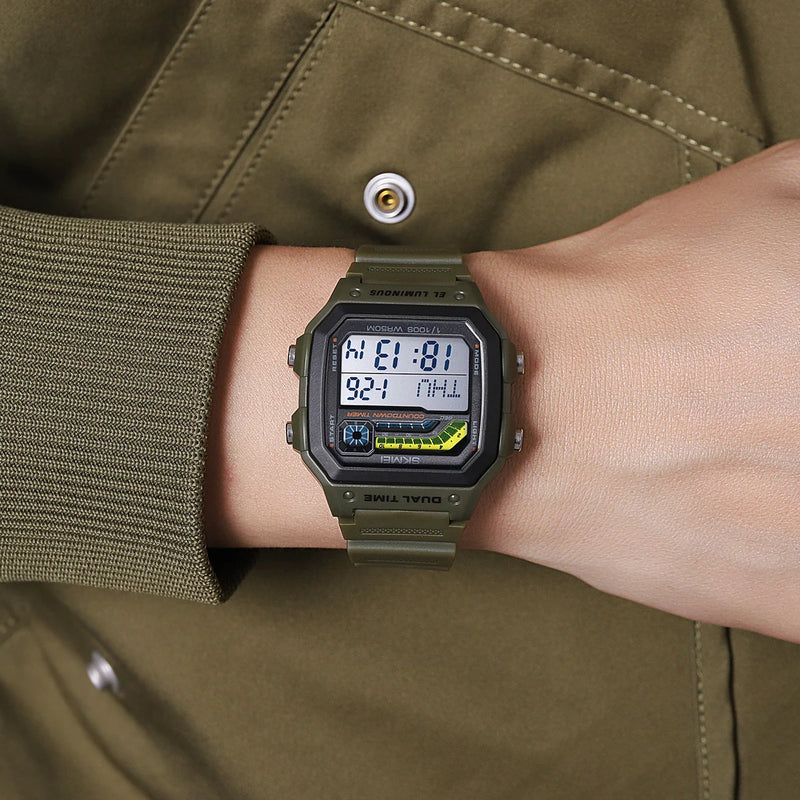 Men's military digital sport watch, view 9 - MRSLM