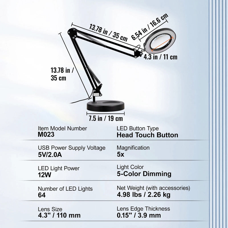 5x led magnifying lamp, view 3 - MRSLM