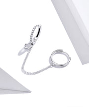 s925 sterling silver star ear clip, view 3 - MRSLM