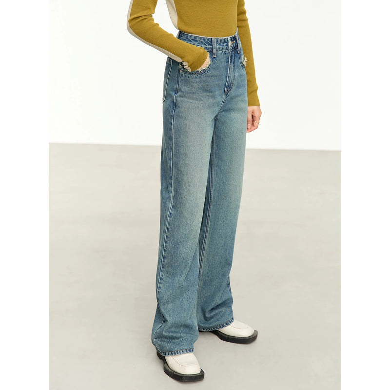 loose fit women's office jeans, view 2 - MRSLM