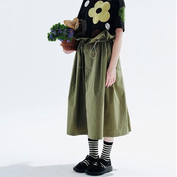 Women's Mid-Calf Pleated A-Line Work Dress Skirt