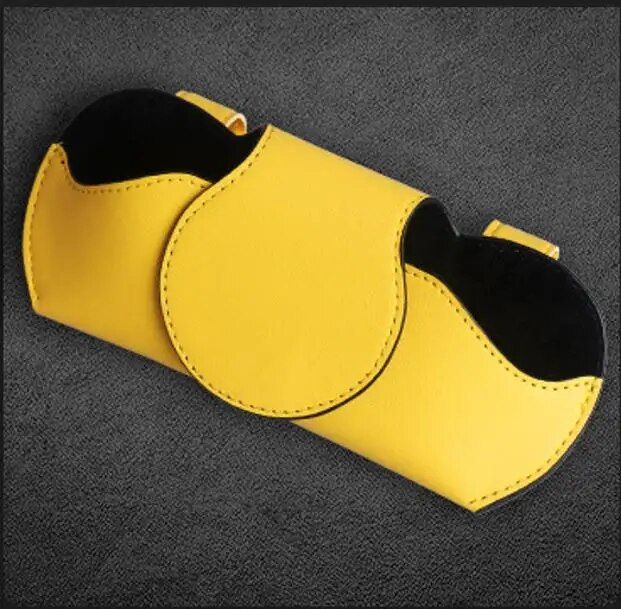 PU leather car visor sunglasses case, view 4 - MRSLM