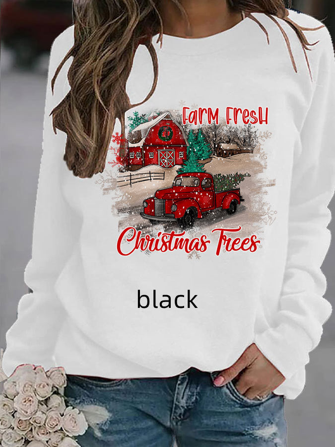 Pumpkin Printed Thin Sweater For Female Christmas