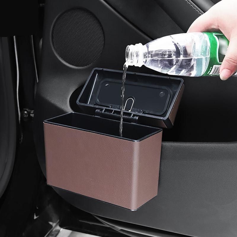 Waterproof Portable Car Trash Can with Rolling Lid