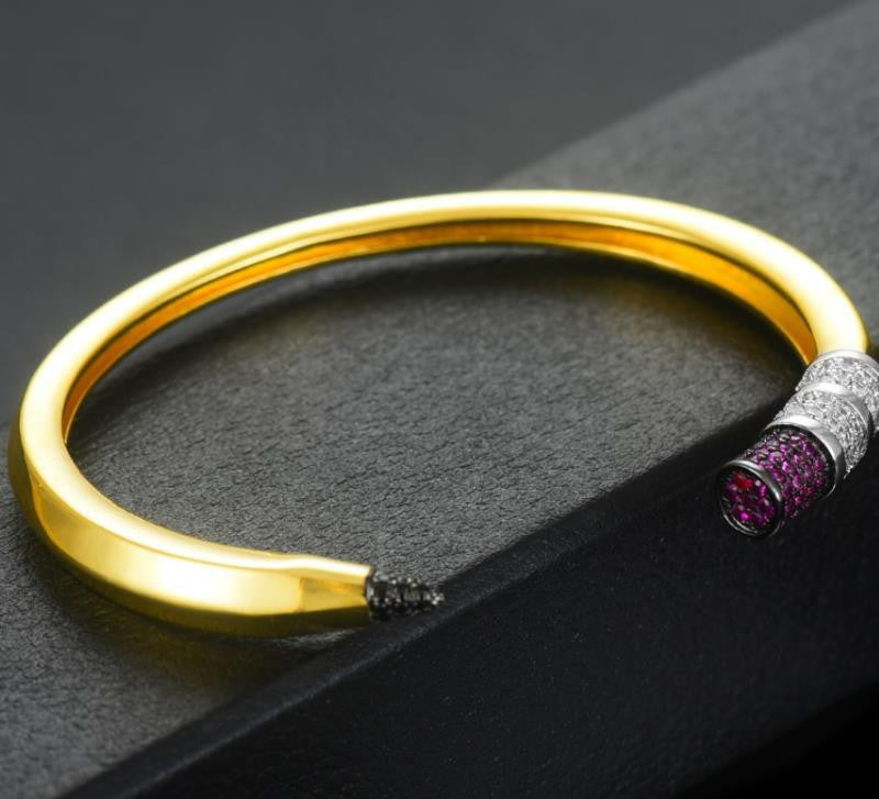 micro set zircon pencil bracelet, view 2 - MRSLM