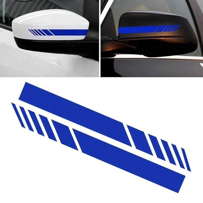 Car Racing Stripe Stickers Rearview Mirror Vinyl Decals