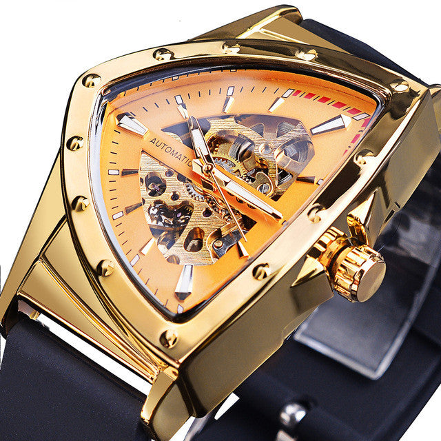 Skeleton Men's Automatic Mechanical Watch Silicone Strap