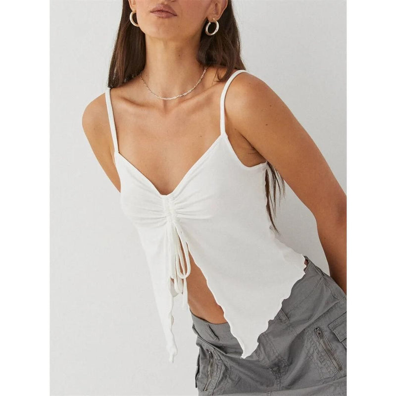 Schickes ärmelloses Crop-Top mit seitlichem Bandagedetail