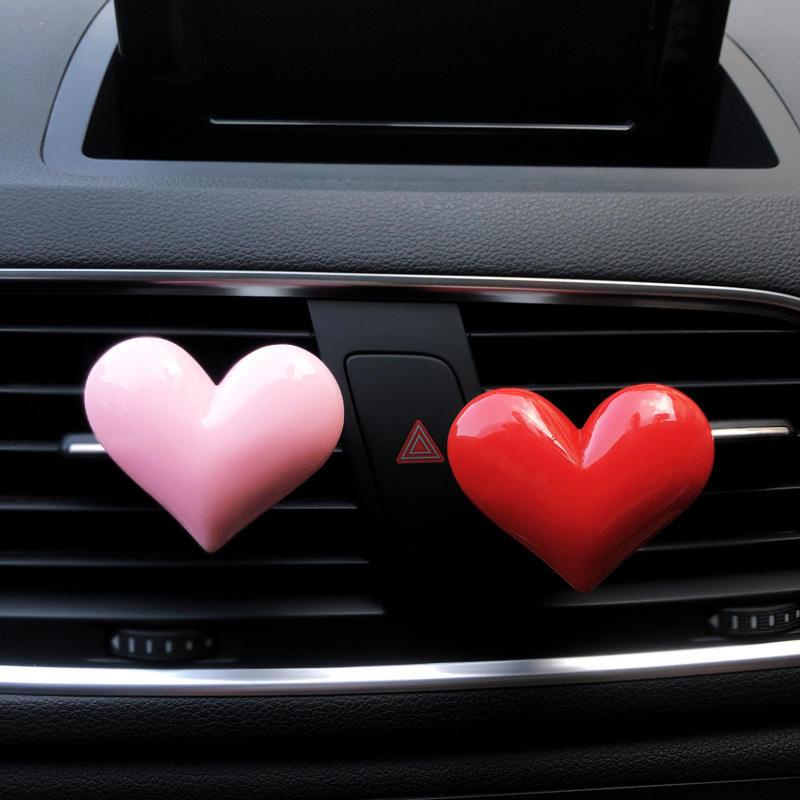 Charming Red Heart Car Air Freshener Clip