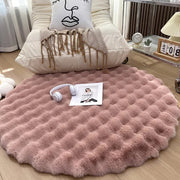 nordic round plush floor mat, view 6 - MRSLM