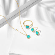 square turquoise white crystal earrings, view 5 - MRSLM