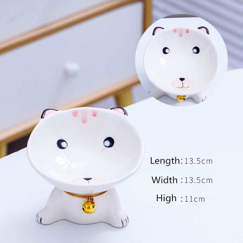 cute ceramic cat and dog bowl, view 4 - MRSLM