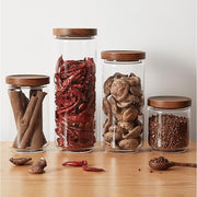 Wood lid glass airtight canisters, view 7 - MRSLM